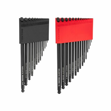TEKTON Short Arm Ball End Hex L-Key Set with Holder, 28-Piece 0.050-3/8 in., 1.3-10 mm KLX91312